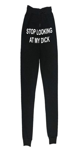 

hip hop sweat men women joggers pants slooking at my dick sweatpants print high waist trousers7323745, Black