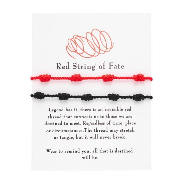

7 knots red black set string bracelet protection good luck amulet for success prosperity handmade rope bracelets lucky charm bangl7930353, Golden;silver