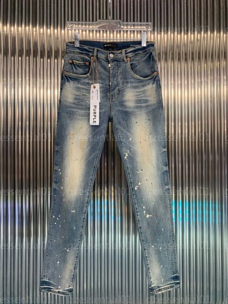 

mens designer jeans purple jeans designer slim fit pant fashion loose straight leg trousers handsome trendy streetwear men clothing denim pa, Blue
