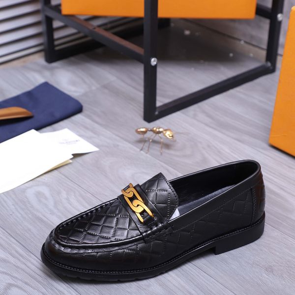 

2023 male dress shoes mens new designer casual loafers genuine leather slip on brand wedding business party flats size 38-44, Black
