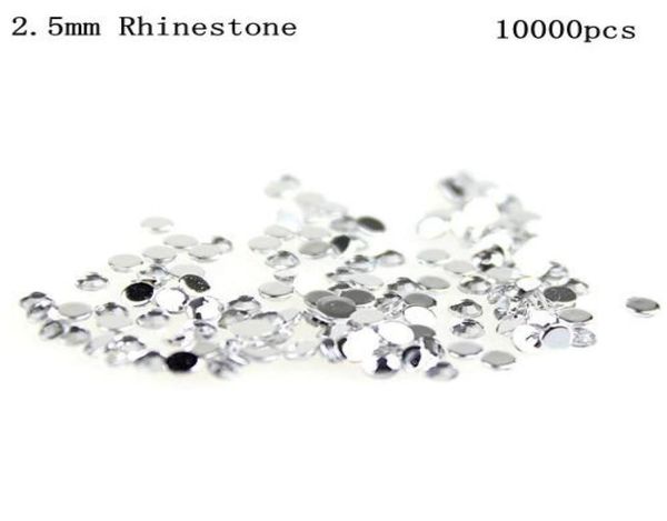 

nail art decorations 1bagslot 10000pcsbag 30color optional 25mm clear round crystal rhinestone5505178, Silver;gold