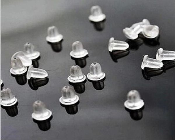 

5000pcslot clear plastic earring plugs soft not allergic silicone ear pluggingblocked earring back1356094, White