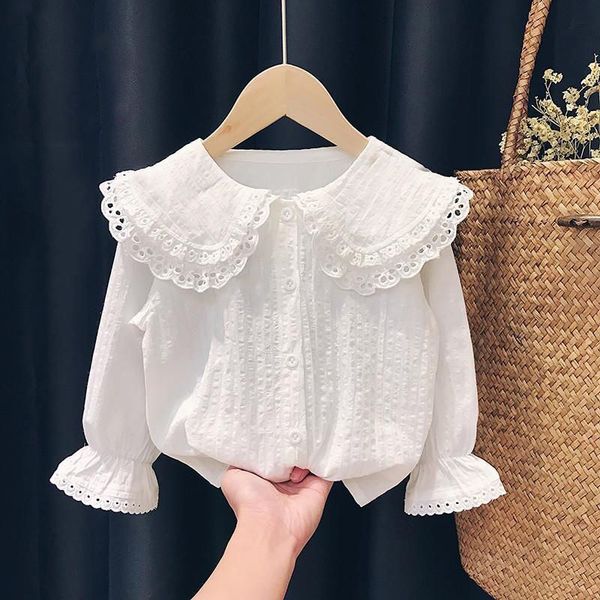 

kids shirts girls clothing 12m 6y children s spring autumn thin white shirt cardigan baby casual long sleeved 230818, White;black