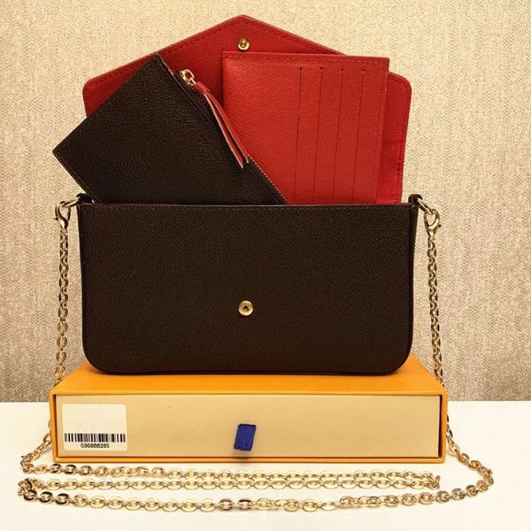 

classic luxury designer handbag pochette felicie bag genuine leather handbags shoulder handbag clutch tote messenger shopping purse with box