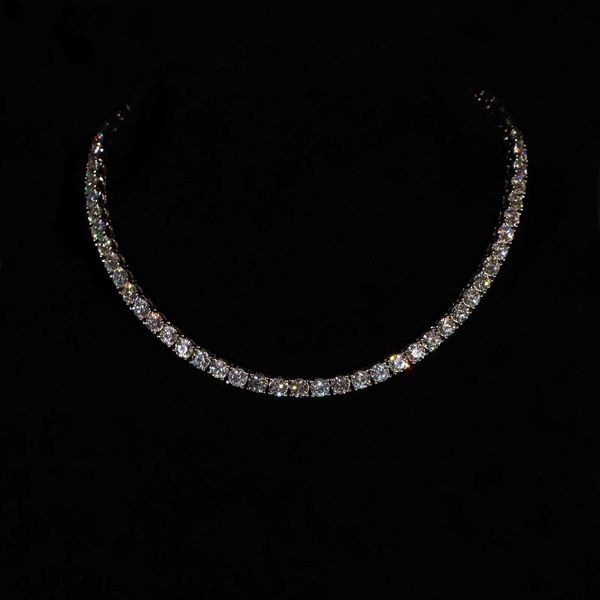 

luxury vvs moissanite 5mm tennis link chain s925 sterling silver shinning diamond fine jewelry moissanite tniis chain necklace