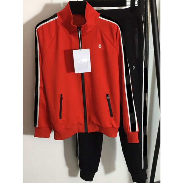 

8.18 fashion print letter embroidery stand collar zipper jacket + drawstring sweatpants casual women's 2 piece sets, White