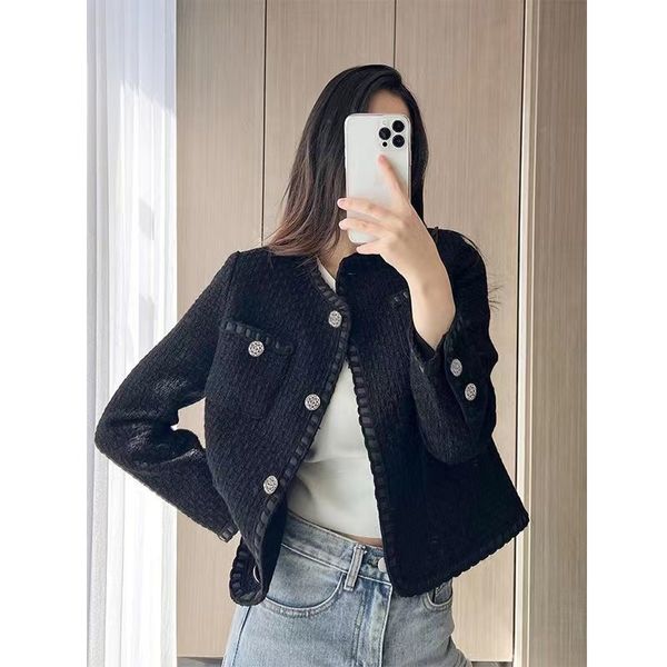 

womens jackets wool small fragrance coat, Black;brown