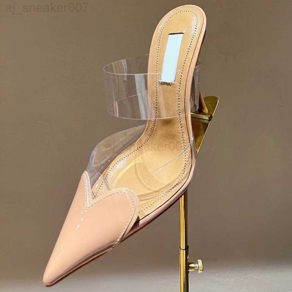 

alaia love shaped high heel sandals transparent pvcpointed toes 105cm fashion stiletto heel luxury designer rhinestone dress shoes factor j2, Black