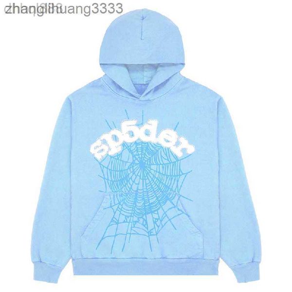 

men's hoodies sweatshirts 2023 new sky blue sp5der hoodie men women 1 hip hop young thug spider hoodie world wide 555555 sweatshirts pr, Black