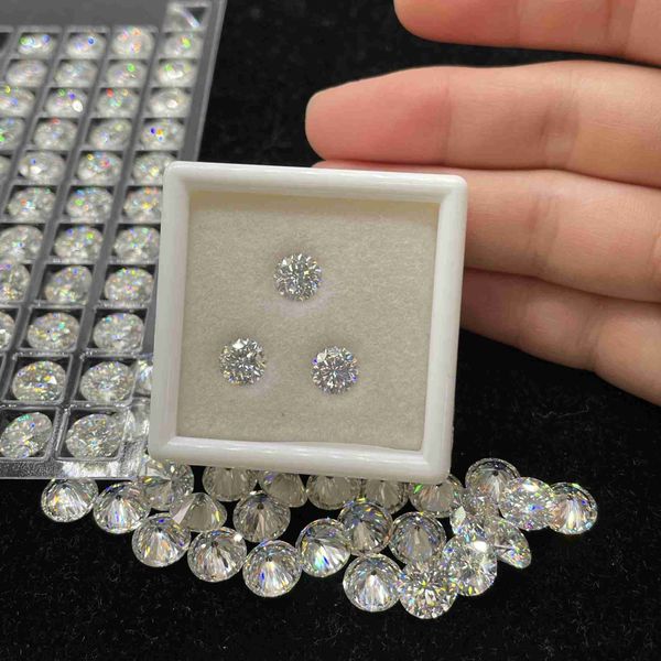 

0.5ct 1ct 2ct moissanite loose stones vvs clarity ef color round diamond moissanite for fine jewelry, Golden