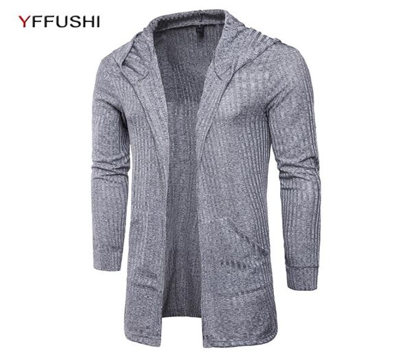 

yffushi men hooded cardigans spring autumn fashion brand long sleeve knitted cardigans men sweaters slim fit men clothes l181008035007292, White;black