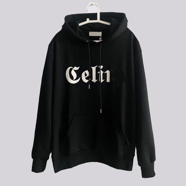 

designers mens hoodies women letter hoodie street autumn winter hooded pullover fashion sweatshirts loose hooded jumper clothing size s-xl, Black