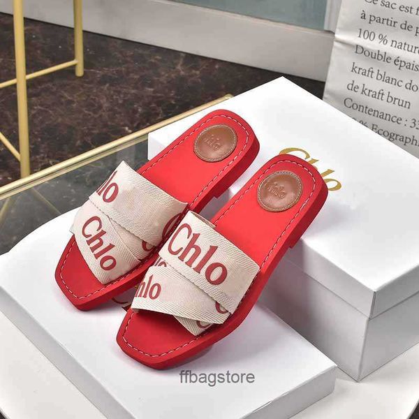 

woven chole ladies slipper woody slippers brand shoes cloe woodies 23 letter embroidery strap for women's leisure outwear beach flat bo