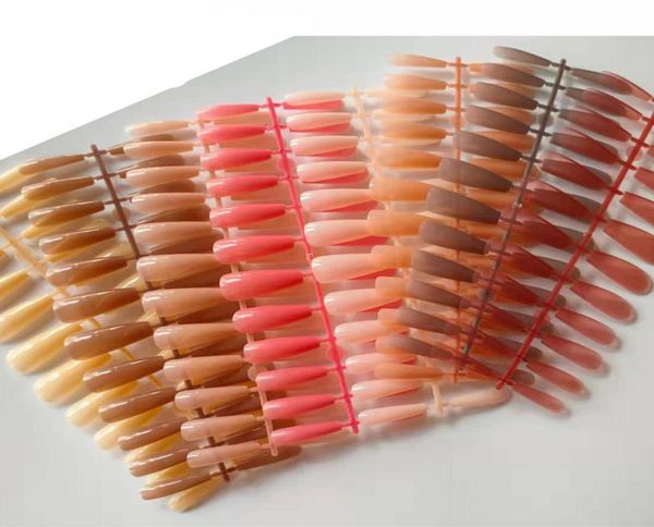 

240pcs box natural false acrylic nail tips full cover tips french sharp coffin ballerina fake nails uv gel manicure tools4594170, Red;gold