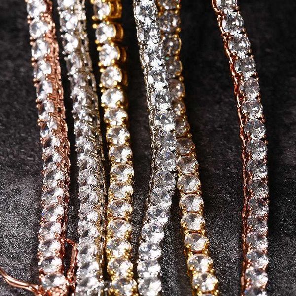 

custom 6mm full bling diamond silver moissanite tennis cluster chain necklace