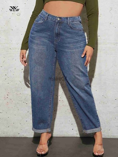 

women's jeans plus size washing jeans for women harem jeans stretchy loose denim lady jeans pants high waist 100 kgs curvy women jeans, Blue