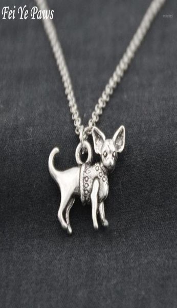 

pendant necklaces antique silver color chihuahua dog stainless steel chain necklace boho animal chocker fashion accessories jewele5561521