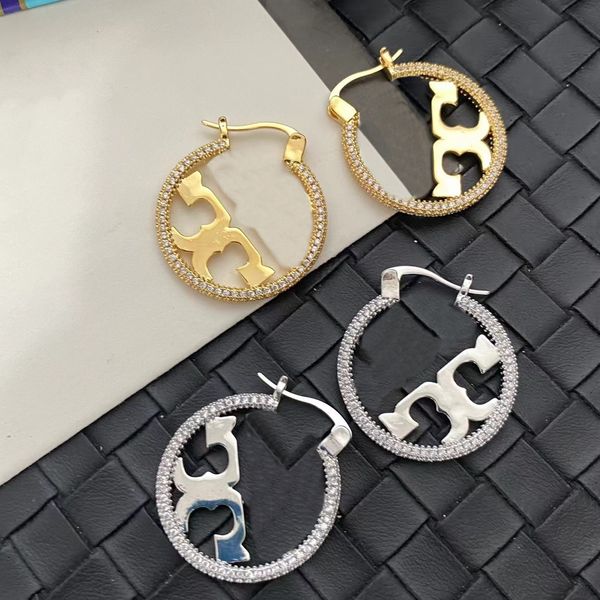 

18k gold plated designers brand earrings designer letter ear stud women crystal pearl geometric earring for wedding party jewerlry accessori, Golden;silver