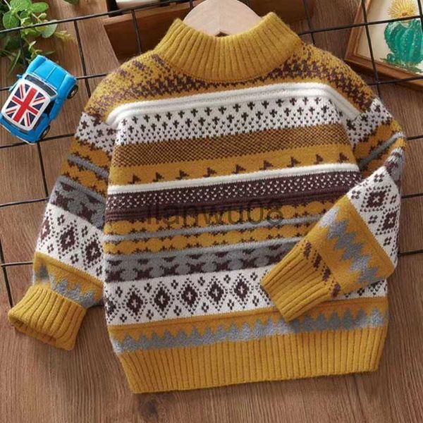 

pullover childrens autumn and winter pullover sweater 2023 new childrens wear korean edition boys thickened sweater baby sweater trend x0818, Blue