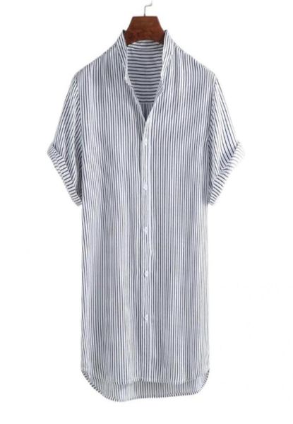 

men039s casual shirts striped for men summer stand collar short sleeve plus size shirt camisa masculina chemise homme2943474, White;black