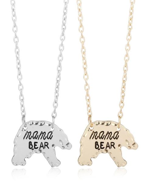 

mama bear necklace for mom alloy animal pendant necklaces fashion jewelry gift8363391, Silver