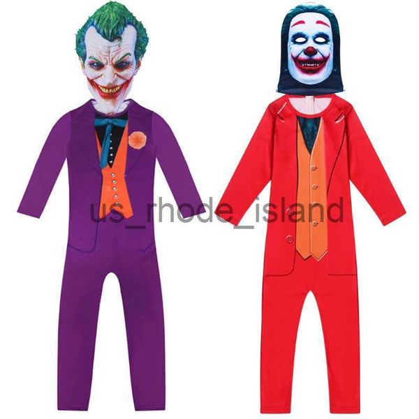 

cosplay boys circus clown clothes children halloween costumes kids cosplay joker clothing jumpsuit child performance x0818, Blue