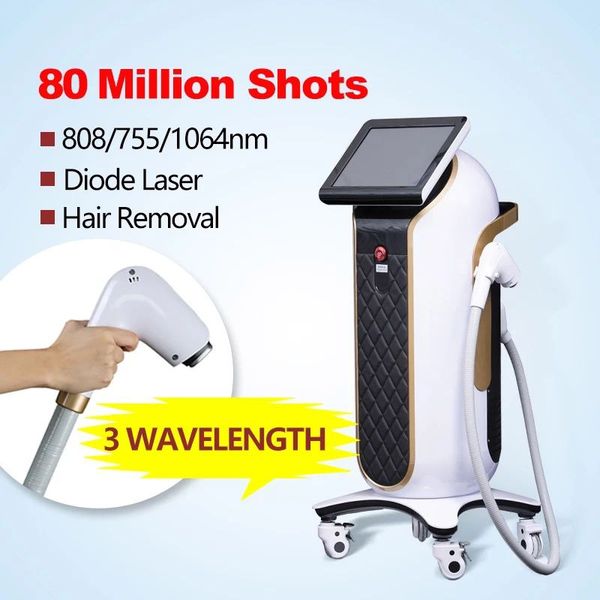 

2023 hair removal machine 808 3 waves diode laser permanent painless hair depilation laser machine arm hair leg hair remove exfoliators, Black