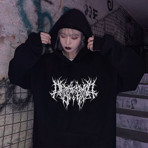

womens hoodies sweatshirts women hoodie pullover sweatshirt autumn cotton men gothic hip hop streetwear oversize winter clothes sweater fema, Black