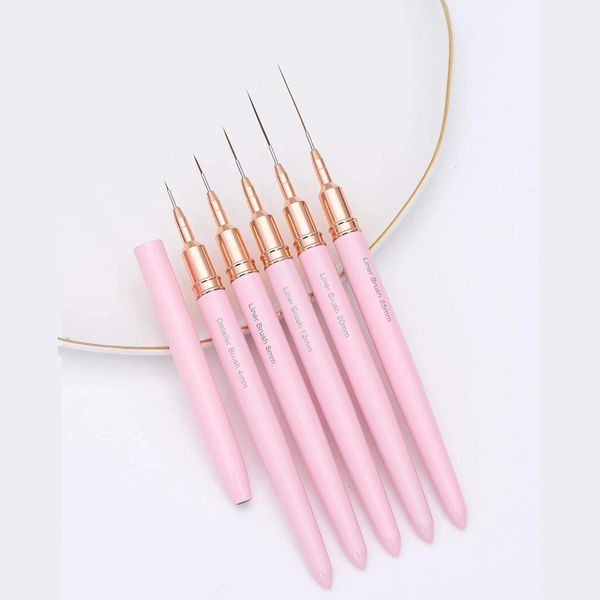 

nail art tools pen set - 5 pcs metal handle nail art pen brush, nail design brush, painting drawing liner nail tools,for home use and profes, Yellow