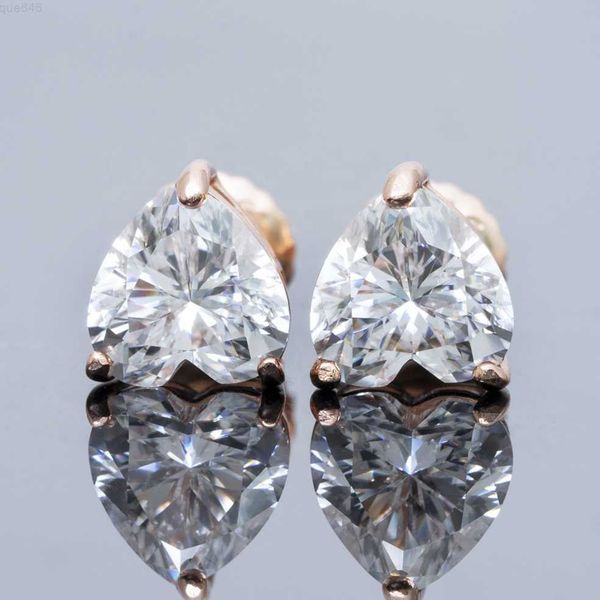 

wholesale romantic gift for women sterling silver 925 fashion earring heart cut vvs moissanite stud earrings, Golden