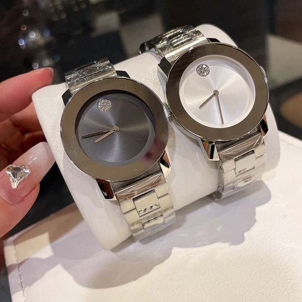 

men women watches couple watches quartz movement 36mm 42mm dial stainless steel strap crystal watch daily fashion pair watch luxury watch wr, Slivery;brown