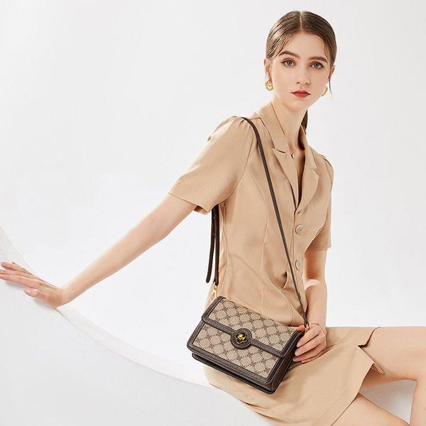 

designer shoulder bag belt crossbody bags young lady handbag khaki genuine leather flap weekend casual wallets fashion purse card holders zi