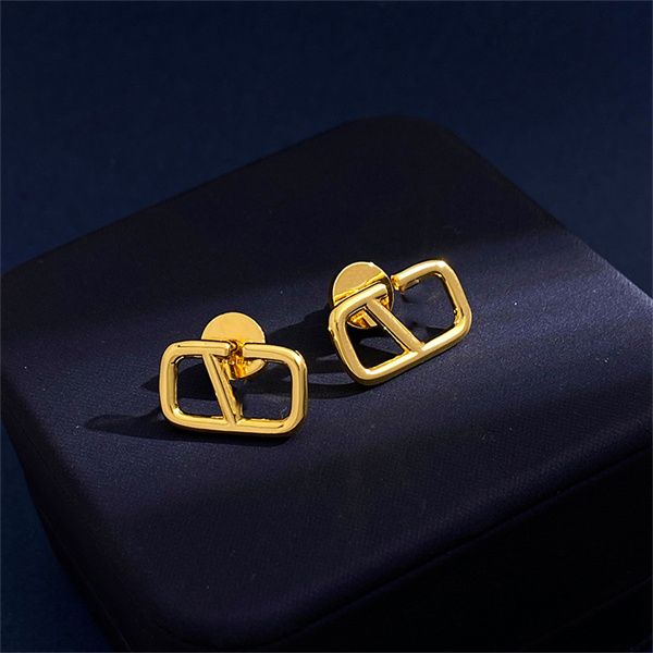

gold letter v earring logo stud earing women fashion hoop designer jewelry valentinolies crystal pearl earrings luxury woman vlogo, Golden;silver