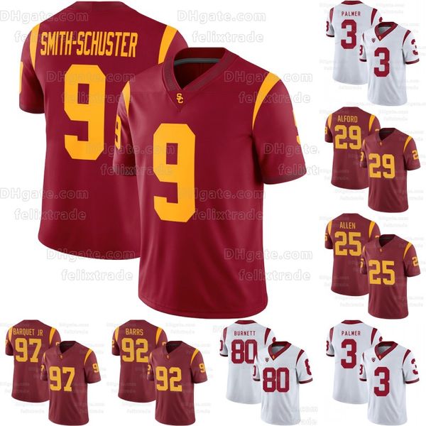 

usc trojans ncaa college football alumni player game jersey troy polamalu reggie bush michael pittman jr. carr smith-schuster pola-mao chris, Black
