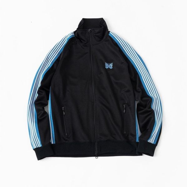 

mens jackets green blue needles men women high street embroidery butterfly track jacket outerwear stripe awge coats 230818, Black;brown