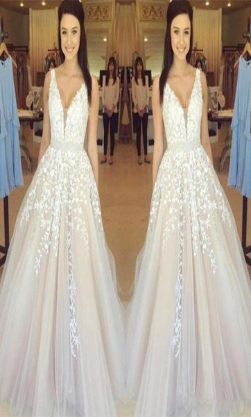 

2017 luxury women prom dress plunging tulle appliques v neck party dresses evening gowns sweep train celebrity pageant dress2031799, Black