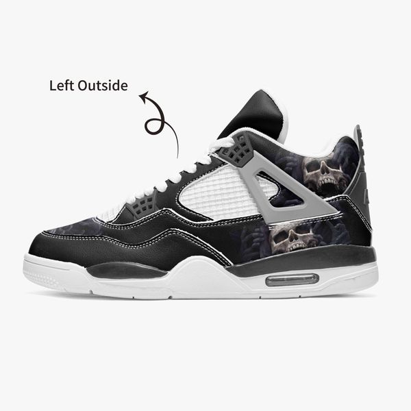 

classics diy custom basketball shoes mens and womens black terrifying skull head cool trainers outdoor sports 36-46