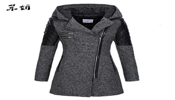

women039s trench coats 2021 women winter hooded coat autumn zipper slim outerwear spring fashion patchwork black female warm wi1462978, Tan;black