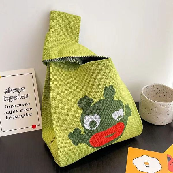 

handbag women's knitted wool bucket bag with a casual tote bag evening bags internet celebrity handbag women bucket bag japanese and ko