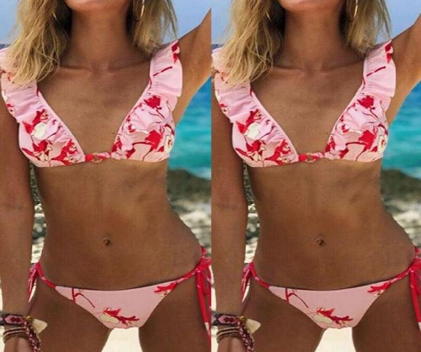 

women print bikini set bandage pushup padded swimwear swimsuit bathing brazilian female two pieces retro swimsuits biqunis8838617