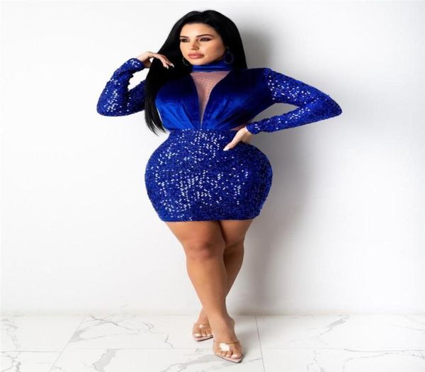 

women039s fall dress wrapped midi long sleeve round neck girl tummy control sequined seethrough mesh dinner party club clothes4241021, Black;gray