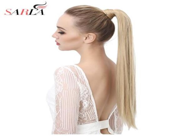 

2018 24quot 28quot wrap synthetic ponytail hair extension pony tail hair clip flase hairpiece hairing tail4211662, Black