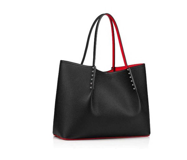 

fashion bag cabata designer totes rivet genuine leather red bottom handbag composite handbags famous shopping bag simple style
