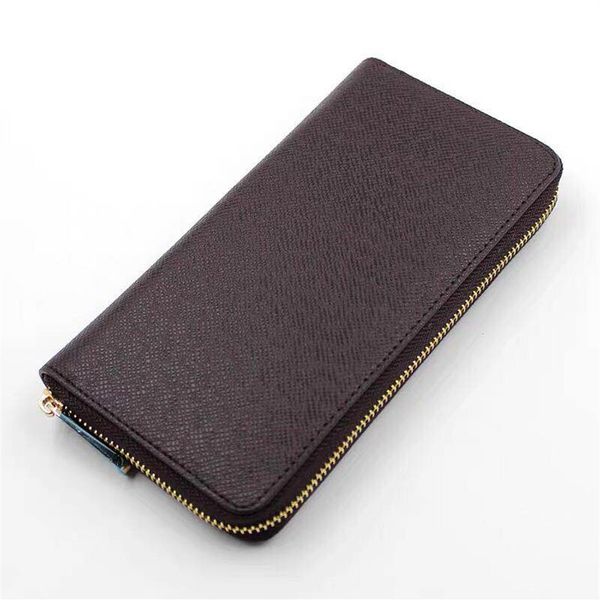 

whole men wallet genuine leather classic standard fashion leather long purse moneybag zipper pouch coin purse card306z, Red;black
