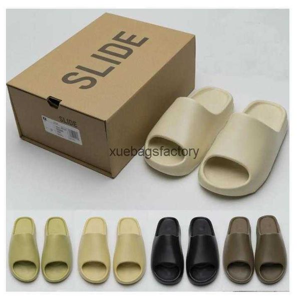 

yeeziness slides with box designer slippers men woman slider foam runner vermillion yeeziness mineral sandals slipper ochre bone resin clog, Black