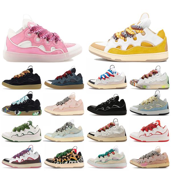 

fashion 2023 designer lavins shoes womens platform lavina leather curb casual lavin sneakers embossed mother nappa calfskin double woven lac, Black