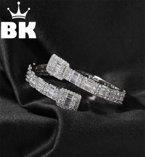 

bracelets link the bling king cz custom opened square zircon baguette iced out adjustable bracelet for men luxury drop 2201217018239, Black