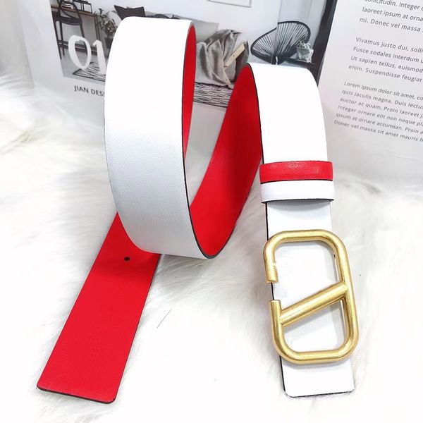 

designer belt for woman reversible belts genuine leather luxury waistband classic solid color gold letter buckle width 2cm 3cm 4cm size 90cm, Black;brown