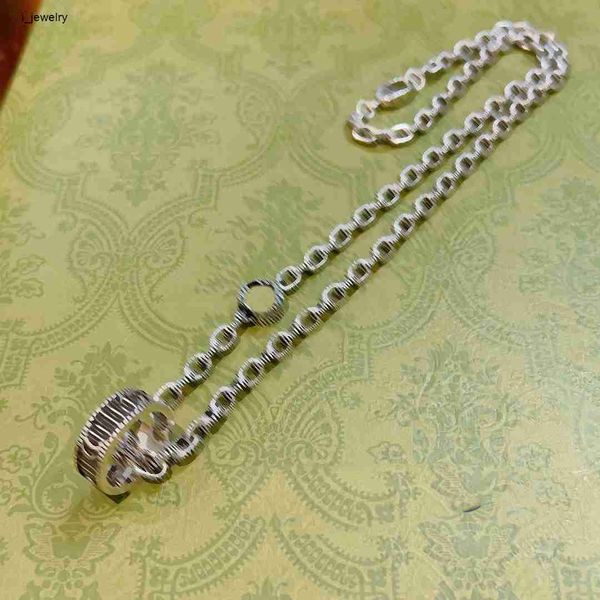 

designer women necklace fashion silvery jewelry logo embossed ring ring pendant necklaces #including box new listing, Silver