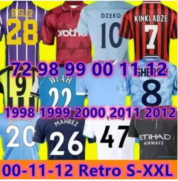 

retro man city soccer jerseys 72 98 99 00 11 12 1998 1999 2000 2011 2012 haaland eidos gallagher weah tevez kun aguero dzeko kompany vintage, Black;yellow